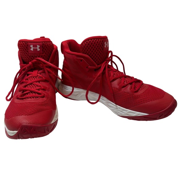 Under Armour Other - Under Armour UA Jet Mid Basketball Shoes Sneakers Mens‎ 10 Red White 3020623-600